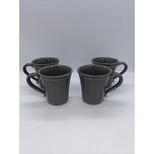 Pottery Barn Gray Coffee Mugs Made In Portugal Set Of 4